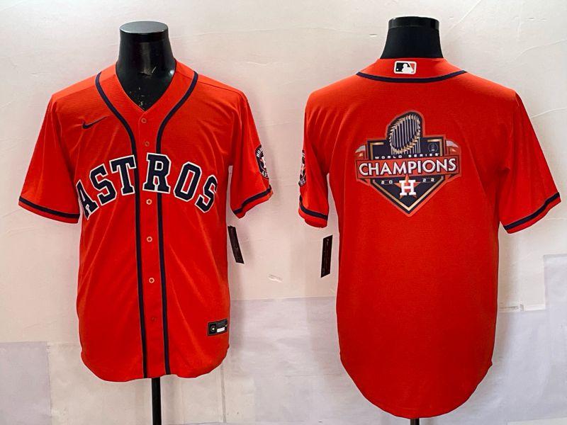 Men 2025 Houston Astros Blank Orange Nike MLB Jersey style 073->houston astros->MLB Jersey